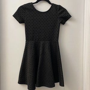 Girls Short Sleeve Black Dress Youth L